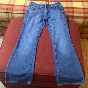 NEW YORK & CO DENIM BLUE JEANS SIZE 0 PETITE MED. COLOR